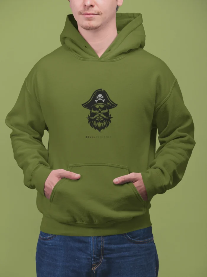 Skull Predator Hoodie – Pirate Skull Graphic Hoodie for Men and Women - Image 5