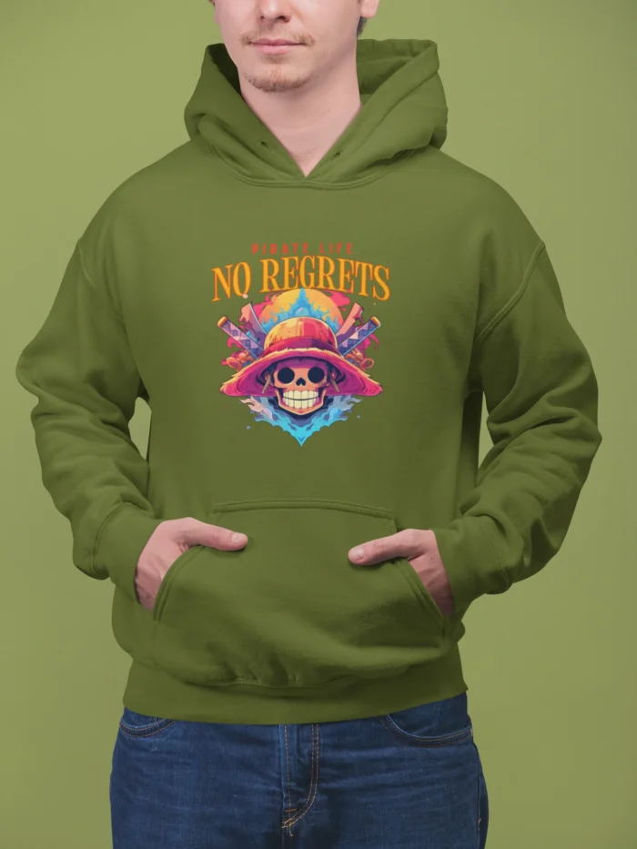 Pirate Life Hoodie – No Regrets Graphic Pirate Hoodies for Men and Women - Image 4