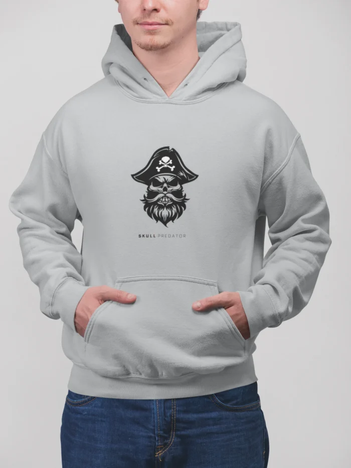 Skull Predator Hoodie – Pirate Skull Graphic Hoodie for Men and Women