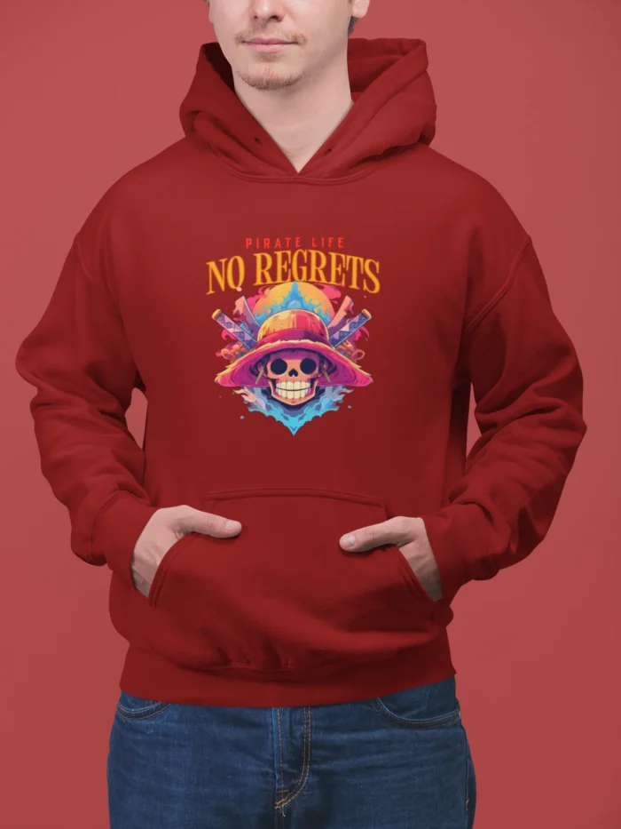 Pirate Life Hoodie – No Regrets Graphic Pirate Hoodies for Men and Women