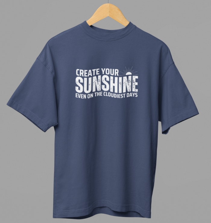 Drop Shoulder Oversized T-Shirt - "Create Your Sunshine" - Unisex - Image 4