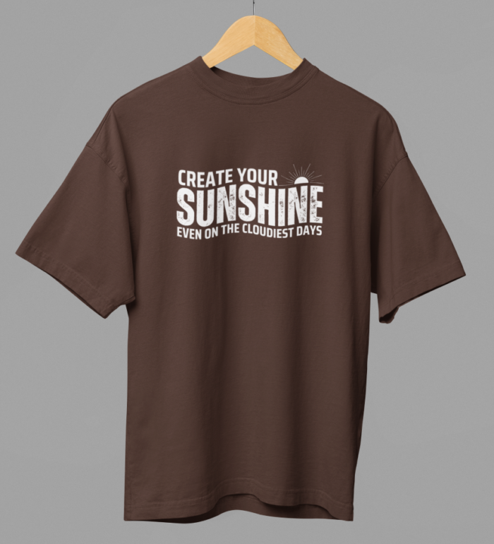 Drop Shoulder Oversized T-Shirt - "Create Your Sunshine" - Unisex - Image 2