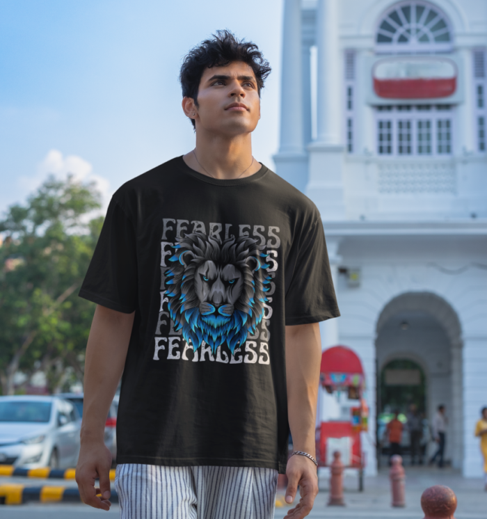 fearless lion oversized t shirt