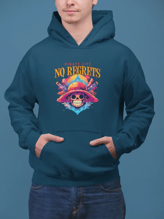 Pirate Life Hoodie – No Regrets Graphic Pirate Hoodies for Men and Women - Image 3