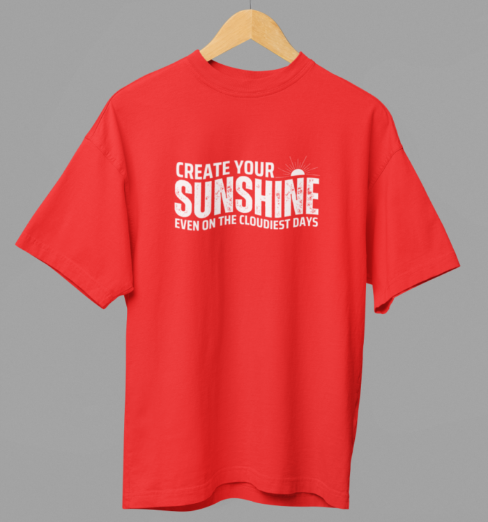 Drop Shoulder Oversized T-Shirt - "Create Your Sunshine" - Unisex - Image 5