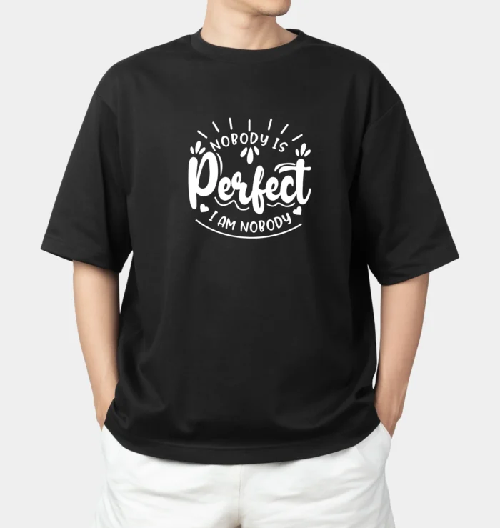 Nobody's Perfect Oversized Tee - Black