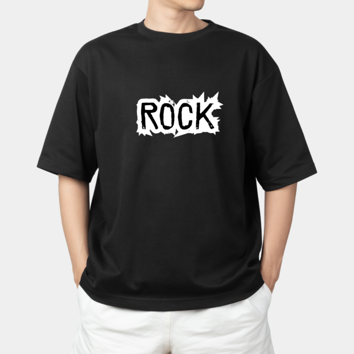 Rock the Look - Oversized Rock Graphic T-Shirt Black (BLACKED EDITION) - Image 2